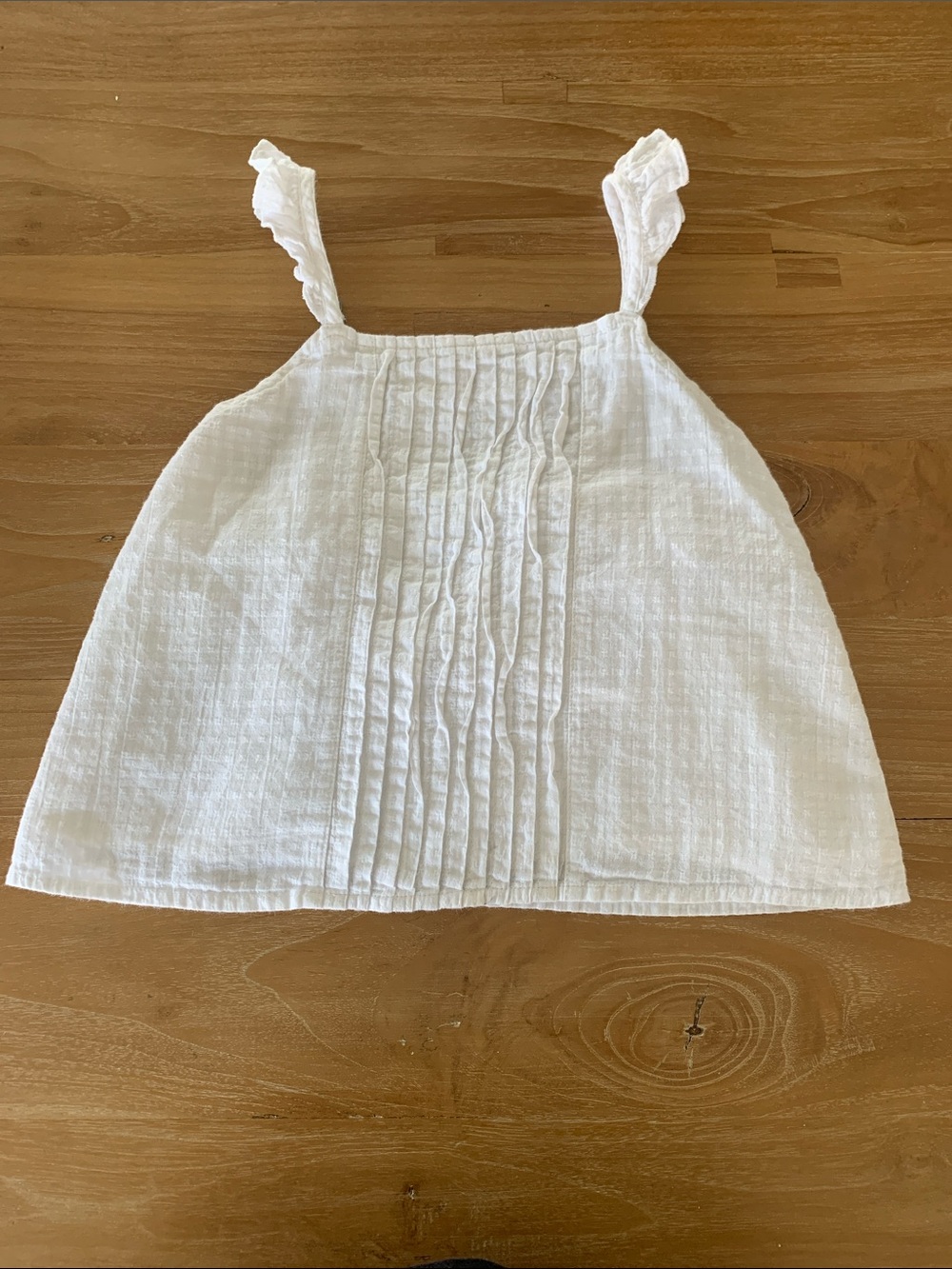 abercrombie kids White Pintuck Ruffle Strap Camisole